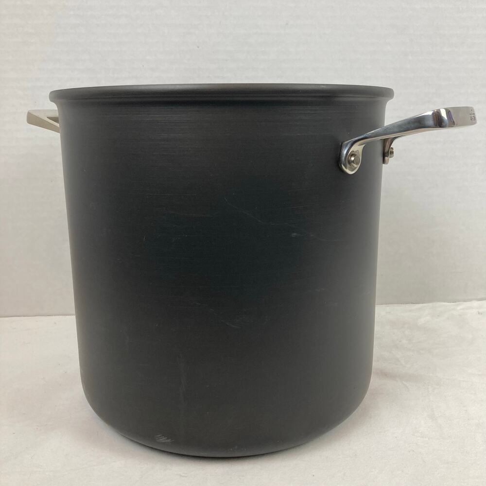 All Clad Non-Stick 8 Qt Stock Pot Black Hard Anodized Aluminum Culinary - No Lid